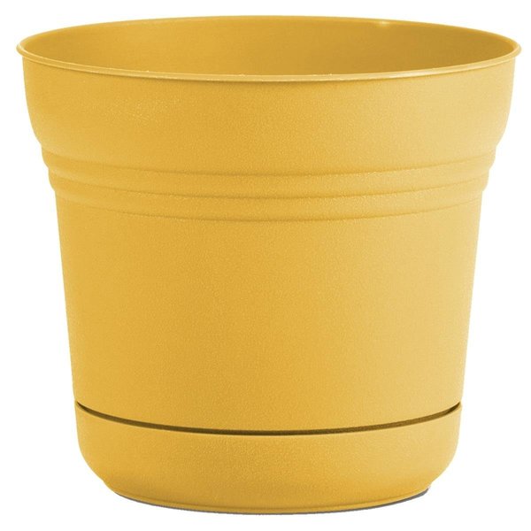 Bbq Innovations 14 in. Saturn Planter with Saucer, Earthy Yellow BB2528647